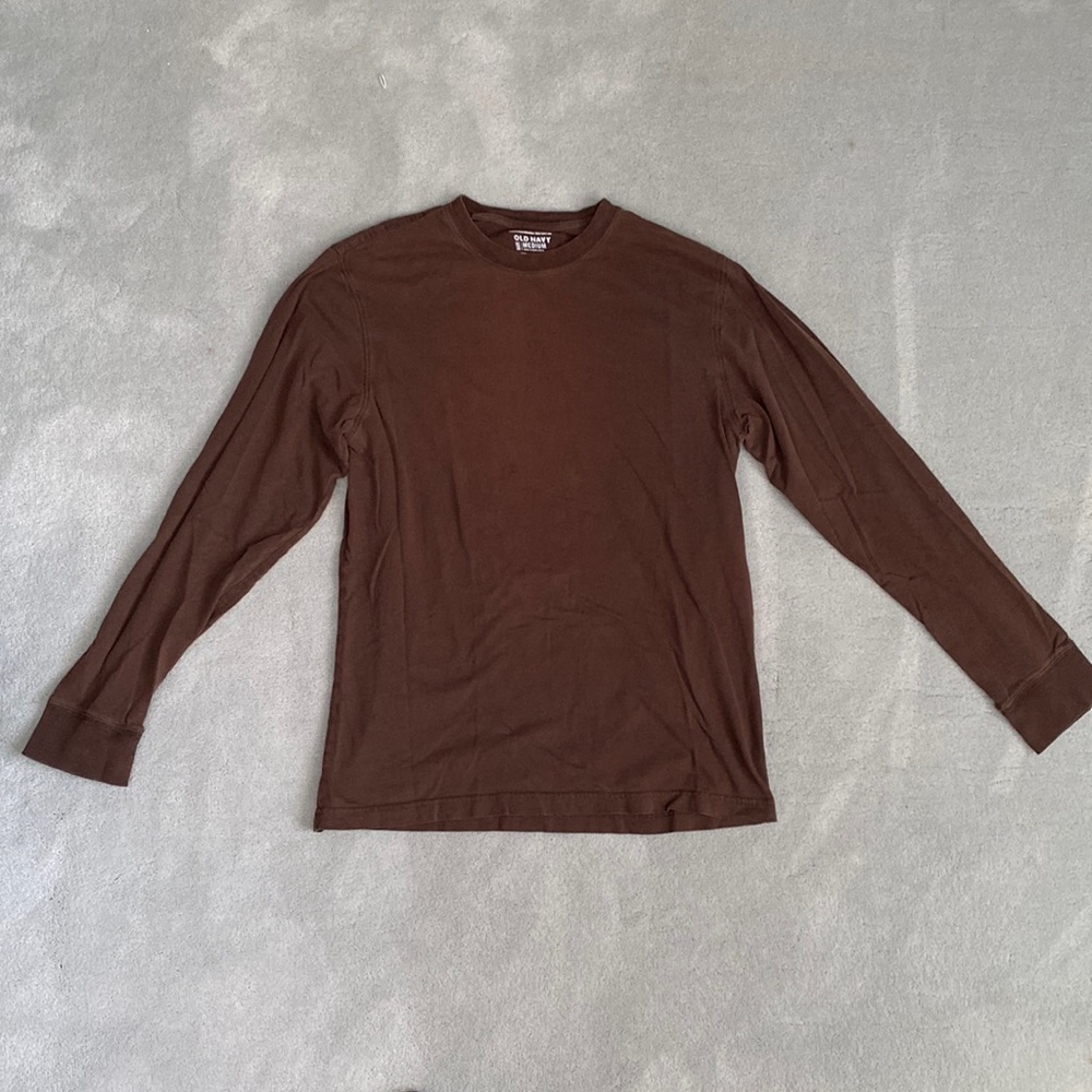Old Navy Men’s Long-Sleeve T-Shirt | Color: Brown | Size: Medium